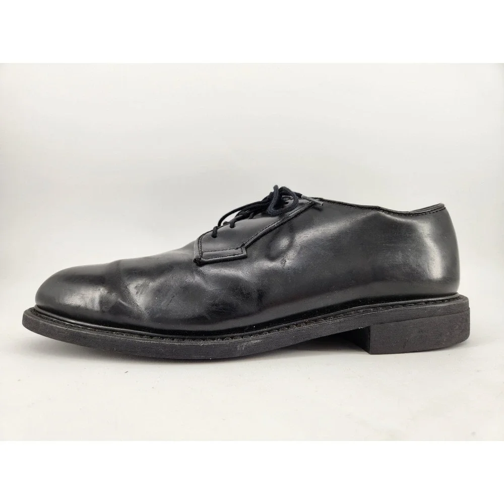 Bates Oxford Shoes Mens 9 D Black Leather Plain Toe GI Military Uniform Dress